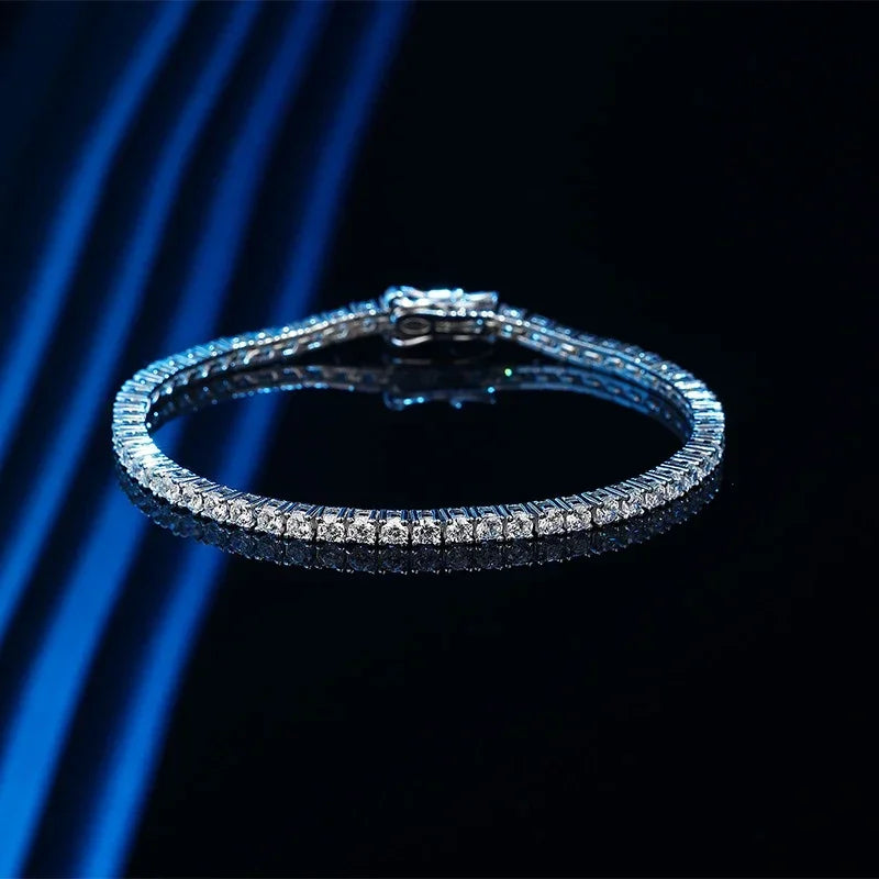 💎✨ NeeTim 2.5mm Moissanite Tennis Bracelet – 925 Sterling Silver White Gold Plated ✨💎