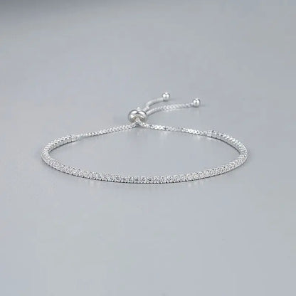💎✨ 925 Sterling Silver Tennis Bracelet – Elegant Love Zircon Crystal Chain ✨💖