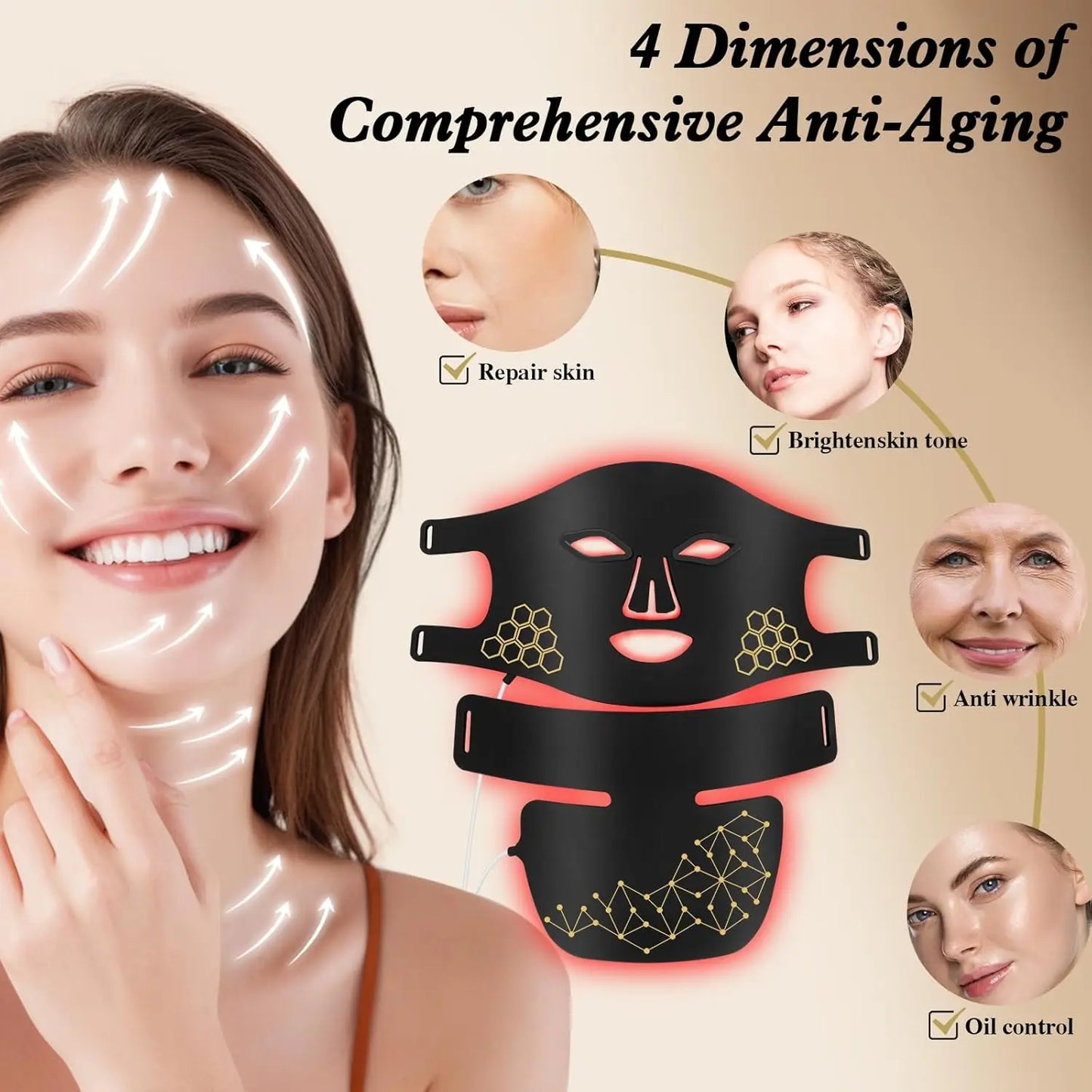 Hello Face LED Mask - Anti-Aging & Acne Face Neck Treatment