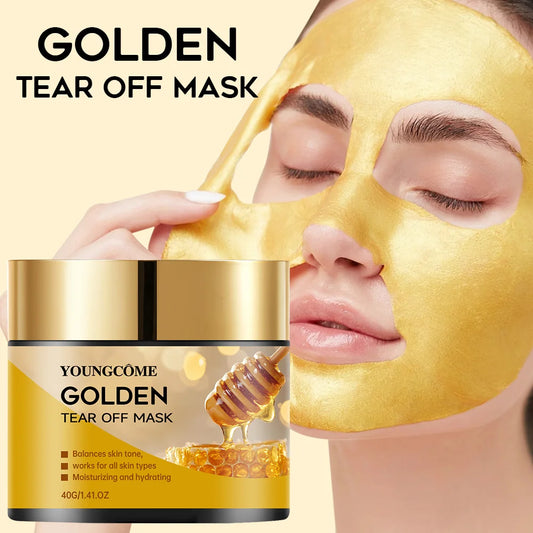 ✨ Facial Gold Textured Whitening Mask 💛 | Blackhead Remover 🧼 | Deep Cleansing & Whitening 🌸 | Hyaluronic Acid Moisturizing 💧 | Luxury Skin Care 💖