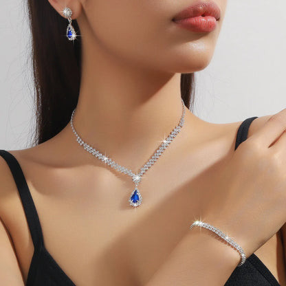 👰💎 Luxury Bridal Jewelry Set – Necklace, Earrings & Bracelet 💎👰