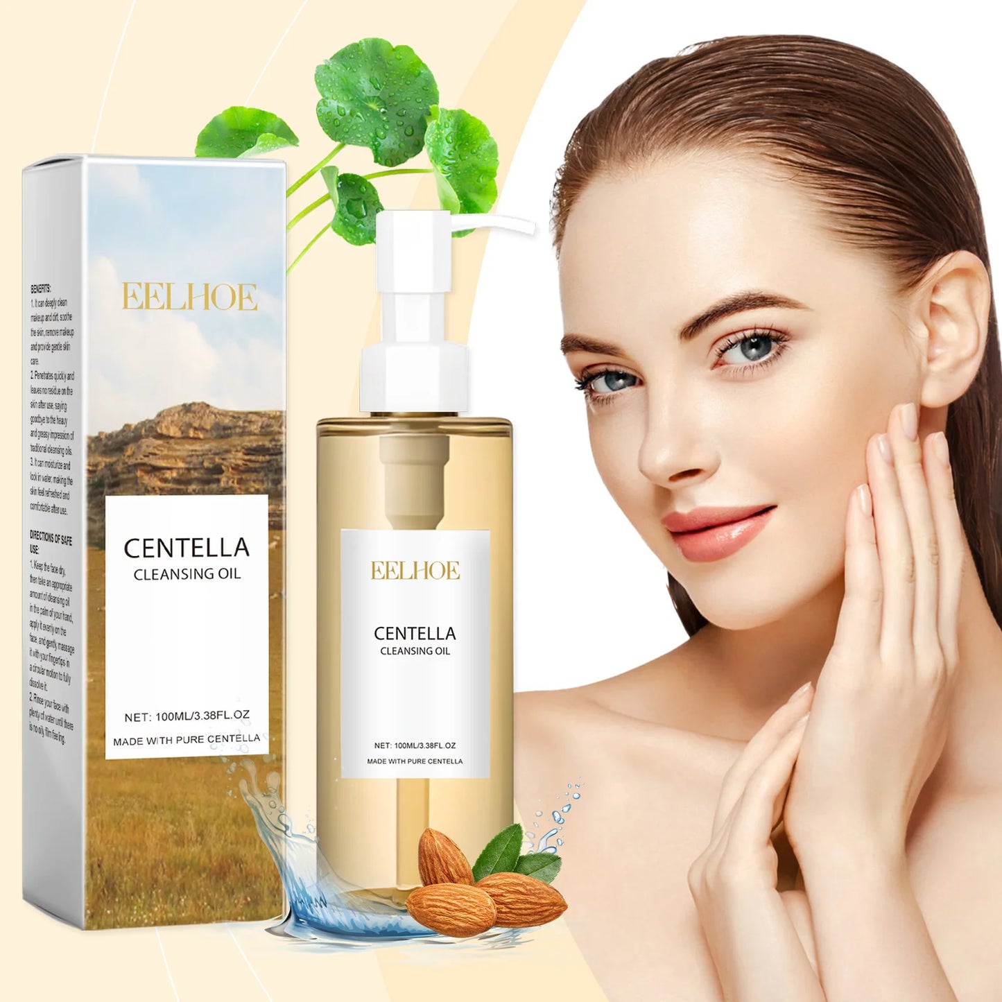 🌿 Centella Cleansing Oil ✨ | Facial Makeup Remover 🧴 | Moisturizing & Refreshing 💧 | With Centella Asiatica Extract 🌱 + Vitamin E 💖 | Deep Skin Cleaning 🚿