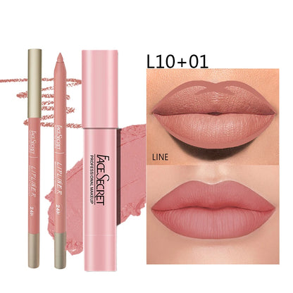 💄 Matte Lip Liner & Lipstick Set ✨ | Waterproof & Long-Lasting 💧 | Soft Matte Finish 🌸 | Bold Color Rendering 🎨 | Women’s Makeup Cosmetics 💖