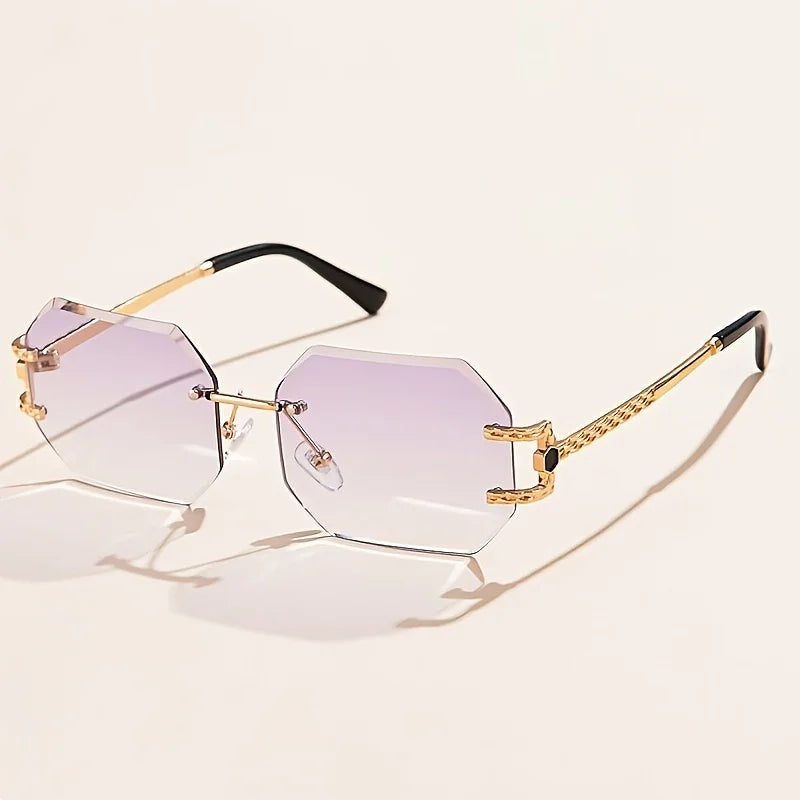 🕶️ Hip-Hop Style Rimless Geometric Sunglasses 😎 | Unisex Street Fashion ✨ | Clear Lens PC Frame 👓 | Trendy Gift Idea 🎁🔥