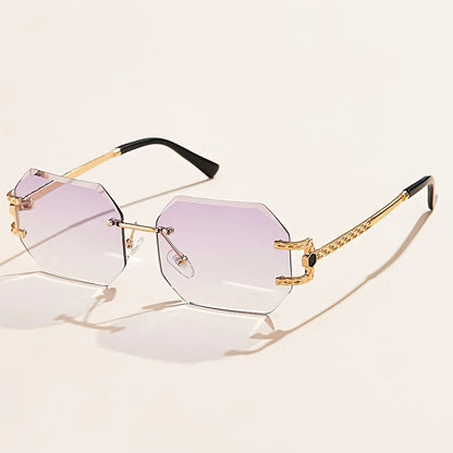 🕶️ Hip-Hop Style Rimless Geometric Sunglasses 😎 | Unisex Street Fashion ✨ | Clear Lens PC Frame 👓 | Trendy Gift Idea 🎁🔥