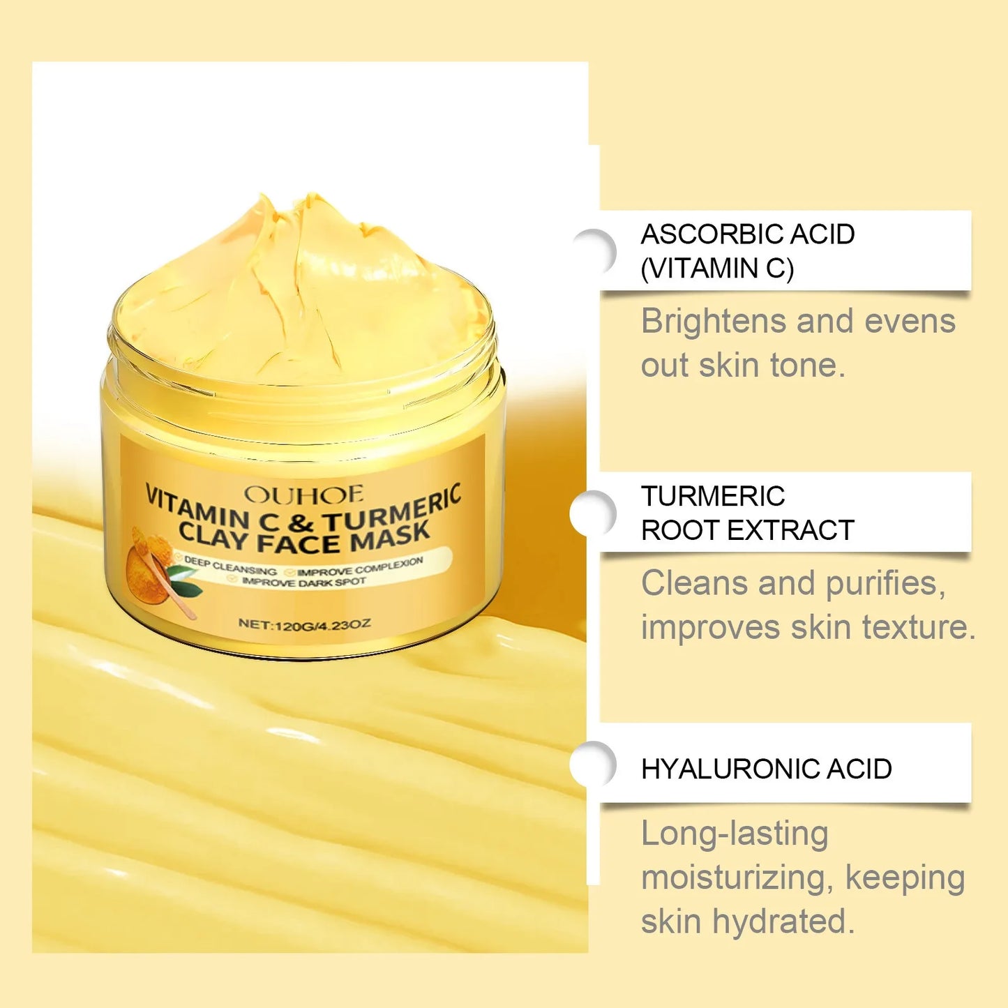 🌿 Vitamin C & Turmeric Exfoliating Facial Mask ✨ | Deep Cleansing 🧴 | Pore Refining & Skin Brightening 🌸 | Gentle Exfoliation & Face Care 💖 | Apply Facial Mask Treatment 😍