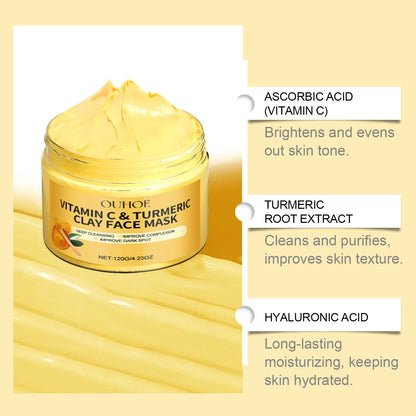 🌿 Vitamin C & Turmeric Exfoliating Facial Mask ✨ | Deep Cleansing 🧴 | Pore Refining & Skin Brightening 🌸 | Gentle Exfoliation & Face Care 💖 | Apply Facial Mask Treatment 😍