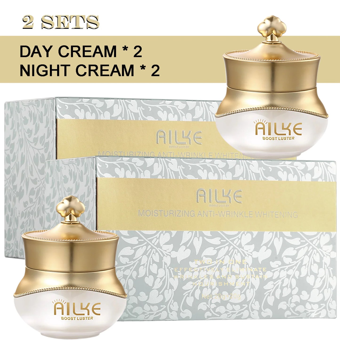 AILKE Whitening & Anti-Wrinkle Face Cream 🌸✨ | Freckle Care 🌿 | With Collagen 🧬 & Hyaluronic Acid 💧 | Rose Skin Care 🌹 | Korean Facial Moisturizer Set 💆‍♀️💖