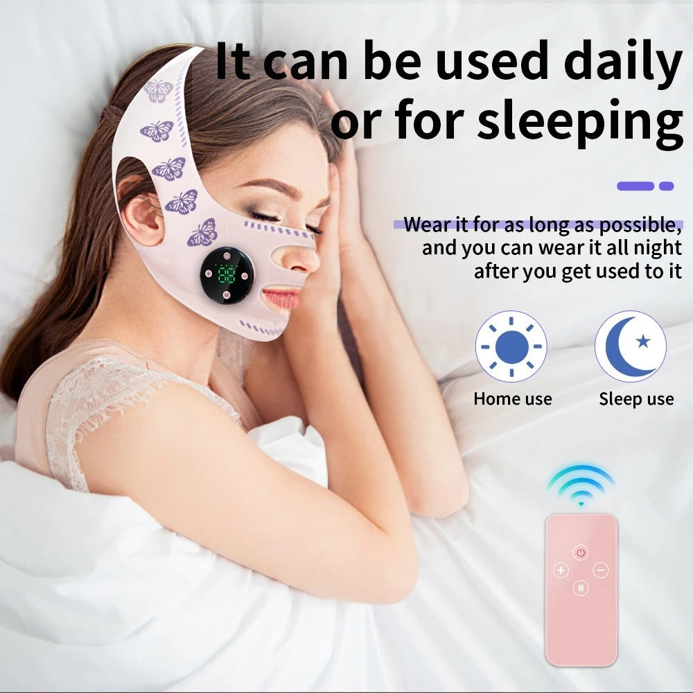 Microcurrent V Face Band EMS Skin Lifting and Jawline Tightening Device