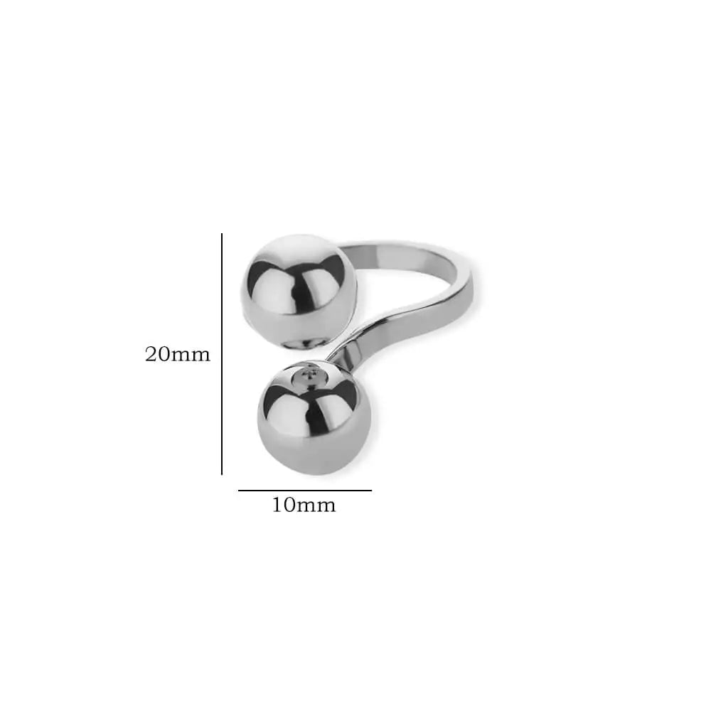 Gold Chunky Ball Ring – Adjustable
