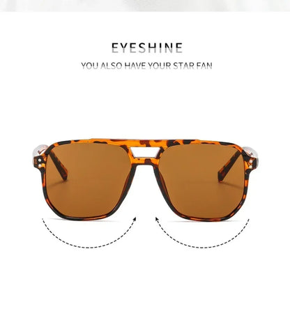 🕶️ Vintage Square Sunglasses 😎 | Unisex Thick Frame ✨ | Double Bridge Style 👓 | Chic Polygon Shades 🔥 | UV400 Protection 🌞 | Women & Men’s Eyewear 💃🕺