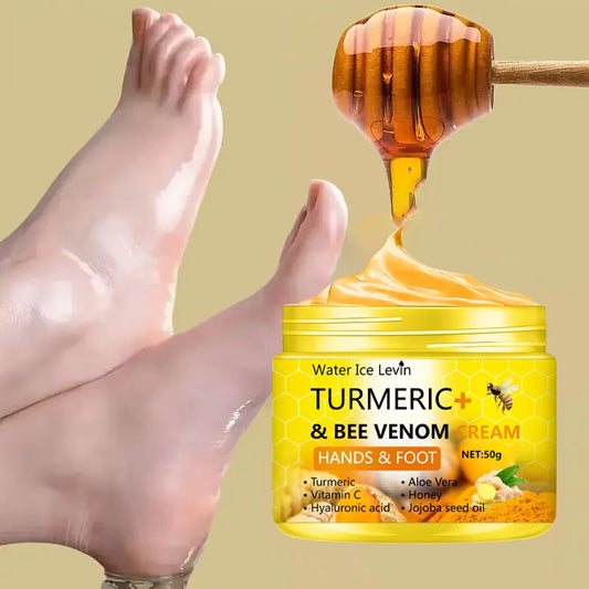 🐝🌿 Turmeric & Bee Venom Anti-Drying Foot & Hand Cream – Repair Cracked Skin 🦶✋💛