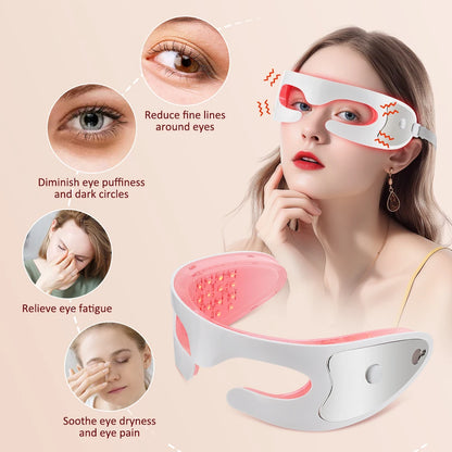 Professional 3D Eye Massager with Red Light Therapy – Designed to Relieve Eye Strain, Relax Muscles and Reduce the Appearance of Dark Circles