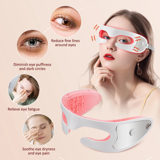 Professional 3D Eye Massager with Red Light Therapy – Designed to Relieve Eye Strain, Relax Muscles and Reduce the Appearance of Dark Circles