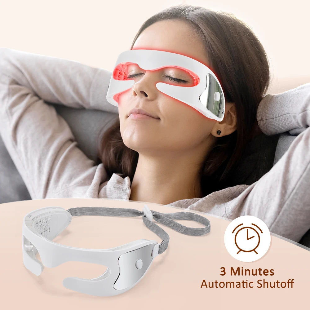 Professional 3D Eye Massager with Red Light Therapy – Designed to Relieve Eye Strain, Relax Muscles and Reduce the Appearance of Dark Circles