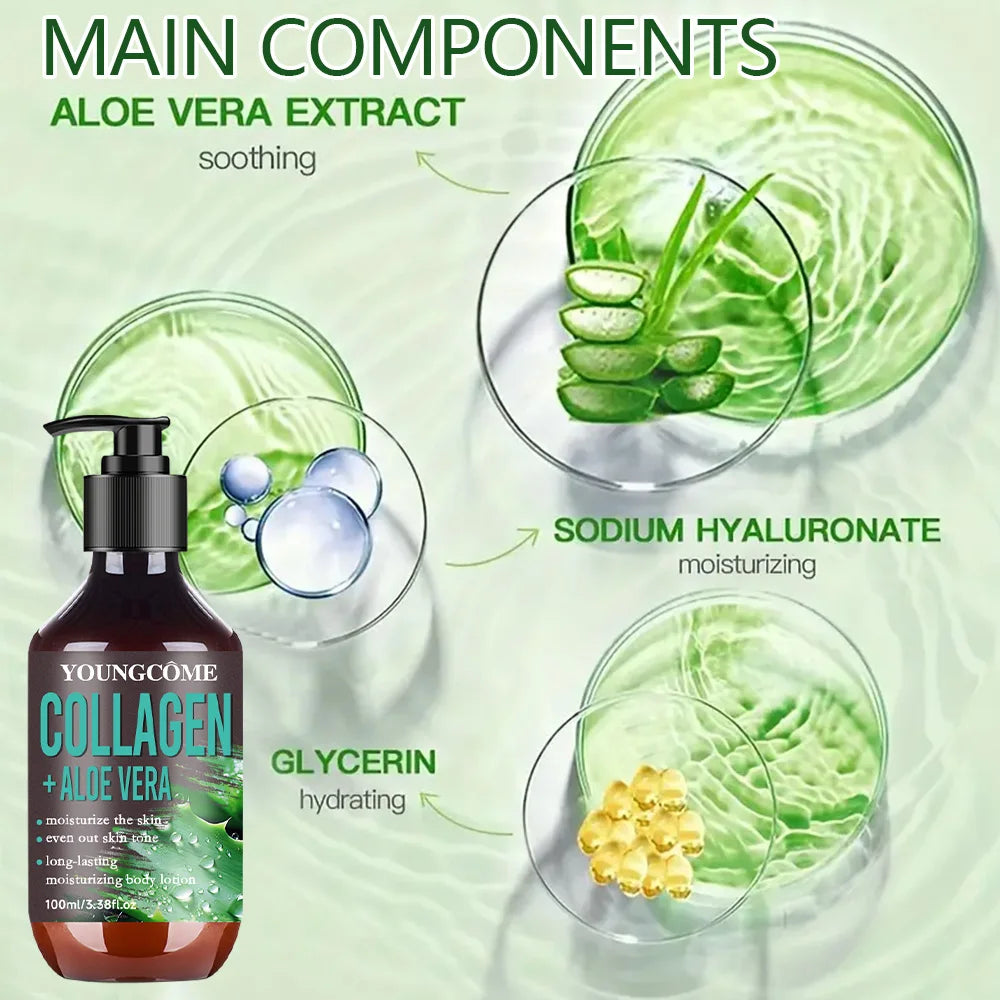 🌿✨ Aloe Vera Collagen Hydrating Body Lotion – Brightening & Firming Care ✨🌿
