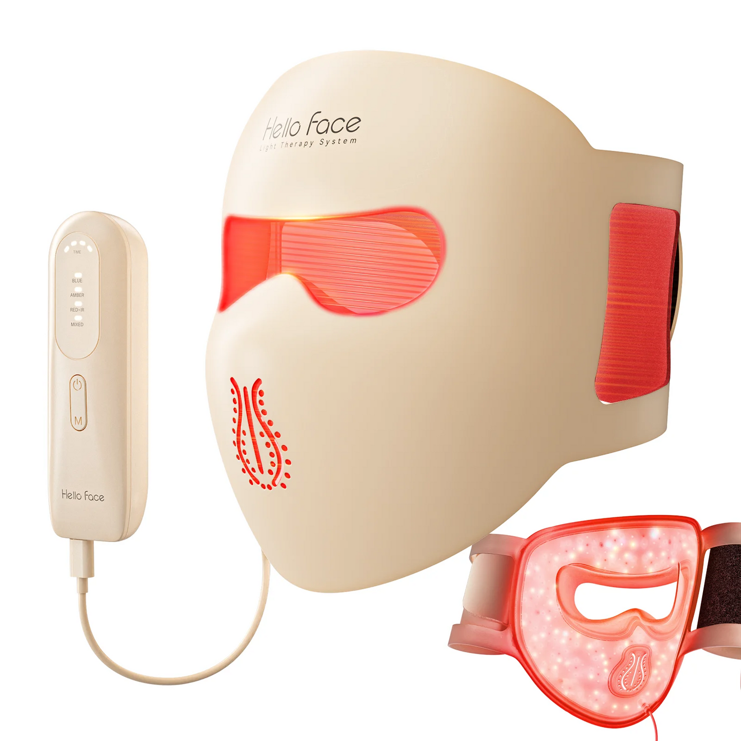 LED Light Therapy Face and Neck Mask with 311 LEDs