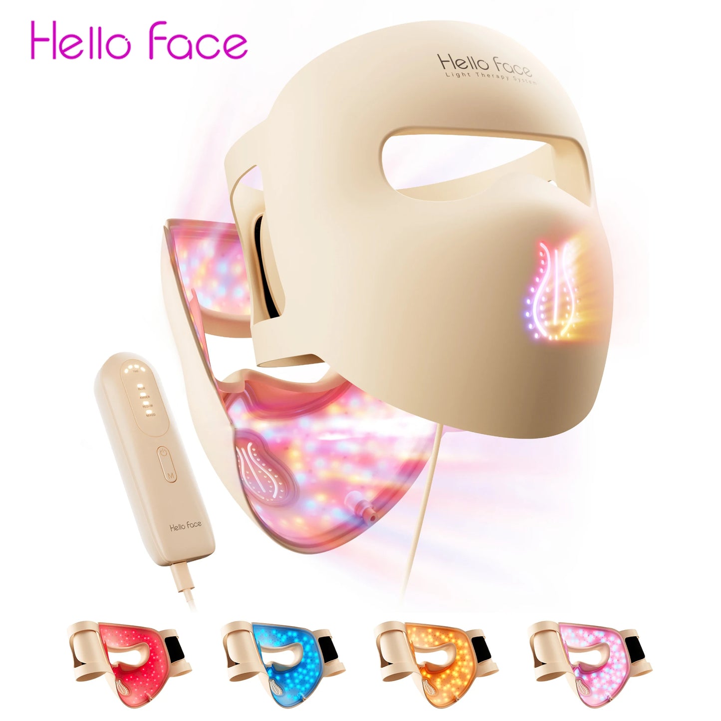 Hello Face M300 LED Light Therapy Mask - Anti-Aging & Acne Care