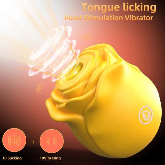 Rose Flower 2-in-1 Vibrator 🌹✨ | Sucking & Beating Modes ⚡ | Nipple & Clitoral Stimulator 💕 | Powerful G-Spot & Vaginal Massager 🔥 | Adult Toy for Women 💖
