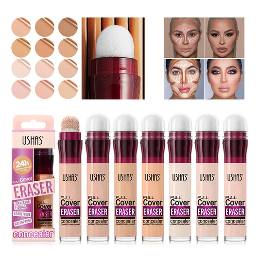 💄 USHAS 12-Color Liquid Concealer ✨ | Moisturizing Formula 💧 | Rotating Sponge Head 🖌️ | Long-Lasting & Lightweight 😍 | Multi-Use Foundation Makeup 💖