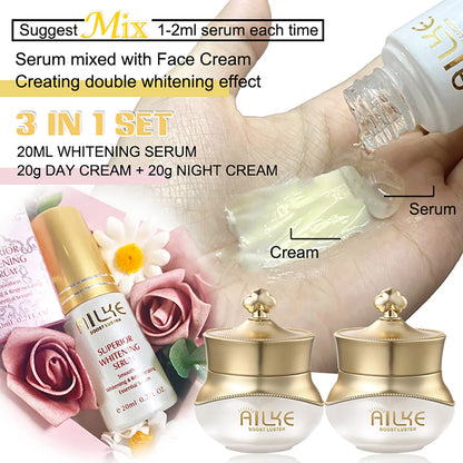 AILKE Whitening & Anti-Wrinkle Face Cream 🌸✨ | Freckle Care 🌿 | With Collagen 🧬 & Hyaluronic Acid 💧 | Rose Skin Care 🌹 | Korean Facial Moisturizer Set 💆‍♀️💖
