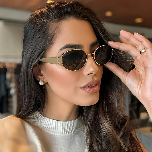 🕶️✨ Oval Sunglasses – Trendy Metal Frame Shades for Women & Men ✨🌍