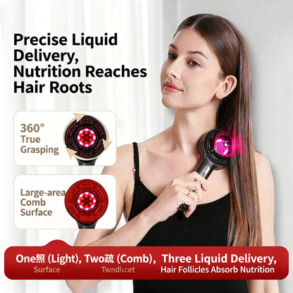 Electric Vibration Scalp Massage Comb with Hair Oil Applicator