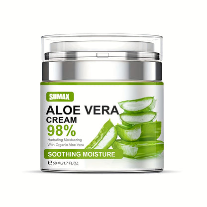🌿💧 1.69oz Aloe Vera Moisturizing Cream ✨ – 96% Pure Aloe Vera 🍃, Deep Hydration & Nourishment 🌸, Fights Dryness 🛡️, Daily Skincare for Men 👨 & Women 👩