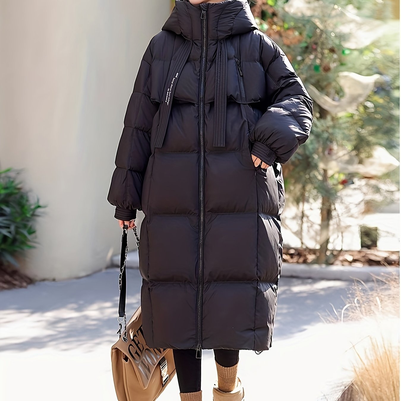 🧥❄️ Ultra-Warm Down Longline Puffy Coat for Women 🔥 Insulated Winter Jacket | 🔒 Zip-Up Hoodie | 👚 Casual Long Sleeves 🌬️ Soft & Lightweight | 💧 Water-Resistant Down Coat | ⛄ Perfect for Cold Weather