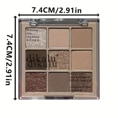 ✨ 9-Color Palette – Matte & Glitter 🤎 | Long-Lasting ⏳, Smoky Eyes 🔥