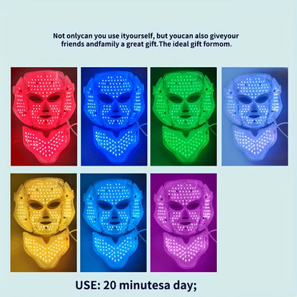 ✨🌈 7-Color LED Facial Mask Device 😍 | Face & Neck Beauty Care 💆‍♀️ | Perfect Gift 🎁 for Women 💖 | Valentine’s Day 💝 Friends & Girlfriends 🎀