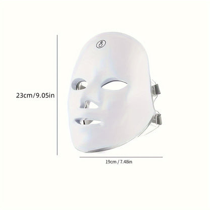 🌈 7-Color LED Facial Mask 🧴✨ – One-Button Operation 🔘, Adjustable Colors 🎨, Home Skincare Device 🏠💆‍♀️