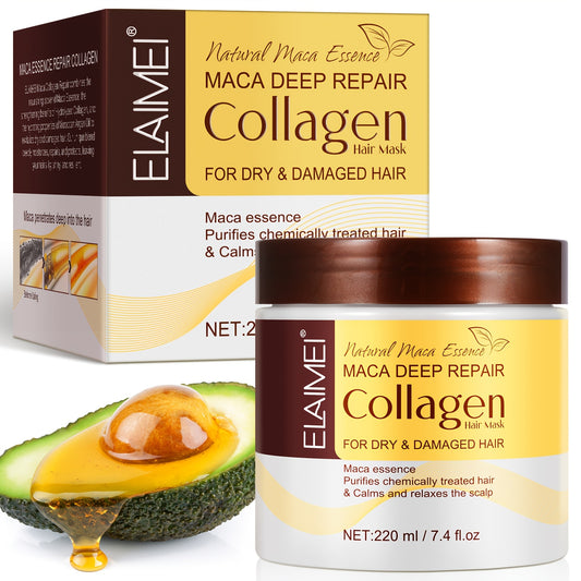 💛✨ Collagen Deep Care Hair Mask – Argan & Avocado Oil Treatment ✨💛