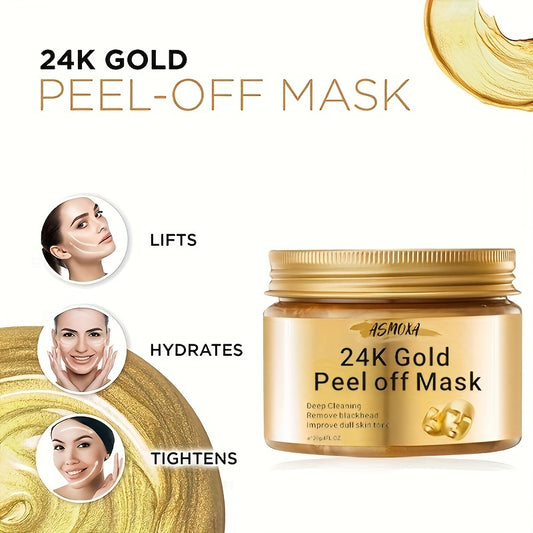 ✨ 4.23oz 24K Golden Tear-Off Mask 🪙✨ – Deep Cleansing 🧼, Pore Tightening 🔬, Radiant Skin 🌟 – Unisex Facial Skincare 🧴👩‍🦰👨