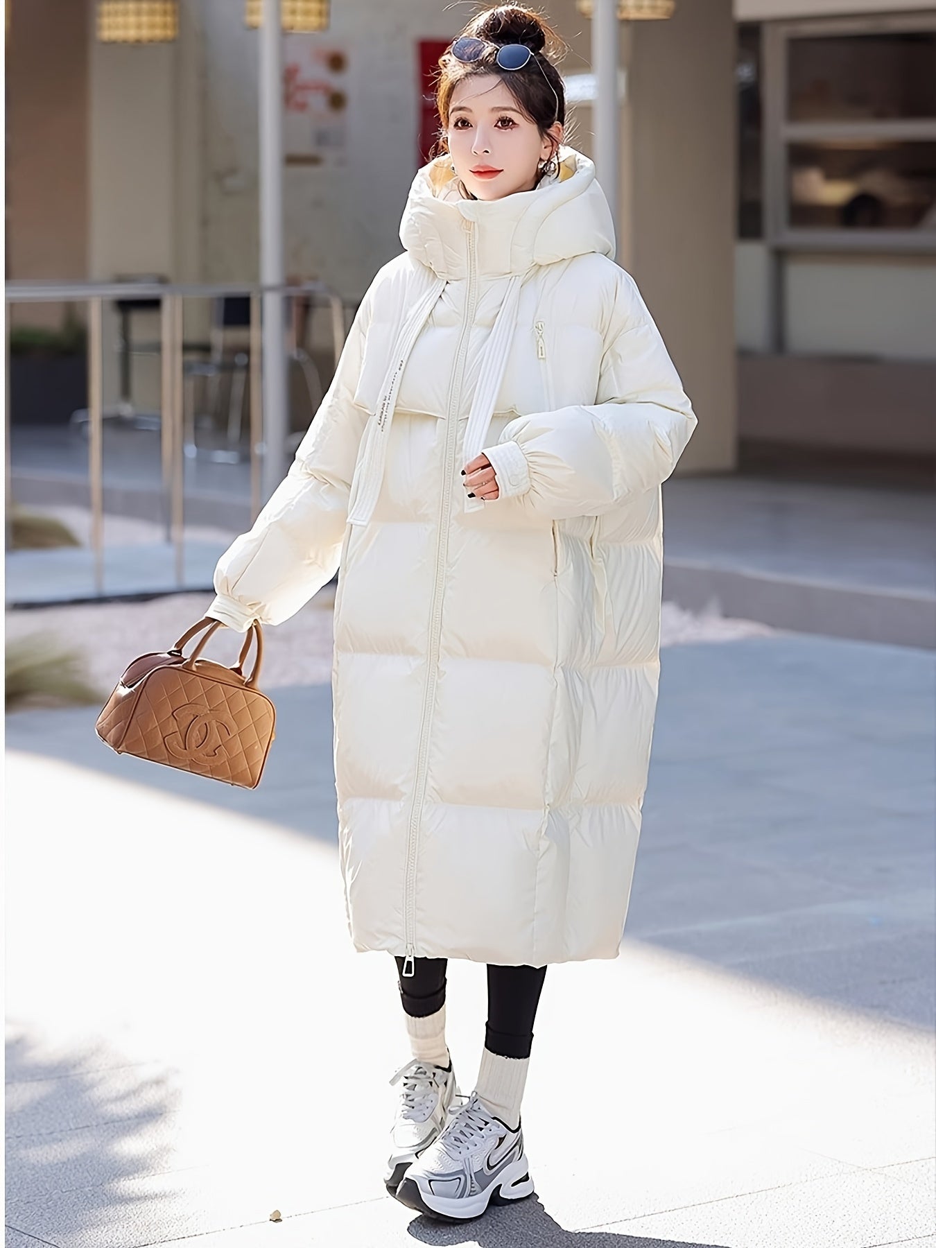 🧥❄️ Ultra-Warm Down Longline Puffy Coat for Women 🔥 Insulated Winter Jacket | 🔒 Zip-Up Hoodie | 👚 Casual Long Sleeves 🌬️ Soft & Lightweight | 💧 Water-Resistant Down Coat | ⛄ Perfect for Cold Weather