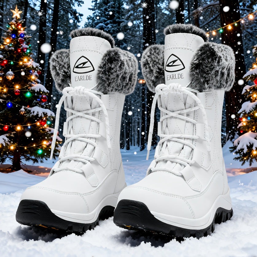 Women’s Winter Snow Boots – Non-Slip Rubber Sole, Cushioned Insole, Mid-Calf Waterproof Boots