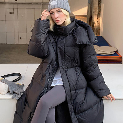 ✨ Women’s Heavy-Duty Thickened Winter Coat – Over-the-Knee Long Coat with Pockets 🧥❄️ Solid Beige/Black/White/Gray Options ✨ Machine-Washable Cold-Weather Outerwear for Everyday & Formal Wear 💖 Long Sleeve, Relaxed Fit, Non-Stretch Design ✨