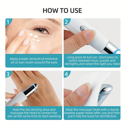 ✨ Eye & Face Massage Tool Wand Pen 🔥🔔 – Heated & Vibrating Eye Wand 💆‍♀️, Firming & Toning ✨, Reduces Fatigue 👀, Puffy Eyes 🛑, Dark Circles & Eye Bags ❌ – Boosts Skincare Absorption 🧴💎