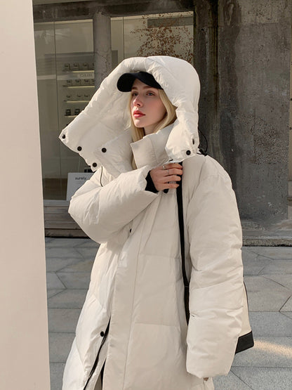 ✨ Women’s Heavy-Duty Thickened Winter Coat – Over-the-Knee Long Coat with Pockets 🧥❄️ Solid Beige/Black/White/Gray Options ✨ Machine-Washable Cold-Weather Outerwear for Everyday & Formal Wear 💖 Long Sleeve, Relaxed Fit, Non-Stretch Design ✨