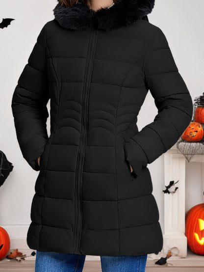 🧥❄️ Women's Slim-Fit Winter Puffer Jacket ✨ Removable Faux Fur Hood | Windproof | Waist-Cinching | Stand Collar ⛄ Hand Washable | Cold Weather Outerwear | Stylish Winter Coat for Women 💖