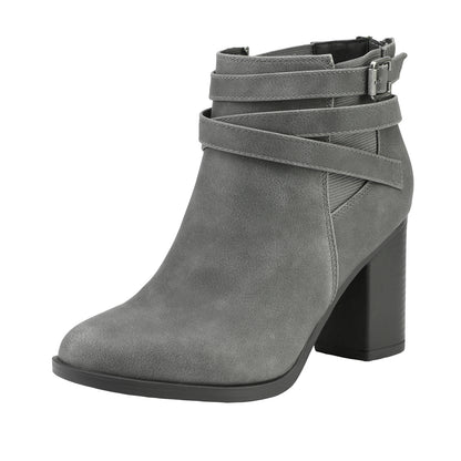 Dream Pairs Women’s Chunky High Heel Ankle Boots – Closed Toe Fall & Winter Heeled Booties  Si tu veux :