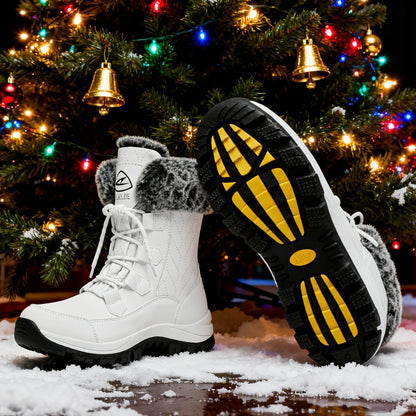 Women’s Winter Snow Boots – Non-Slip Rubber Sole, Cushioned Insole, Mid-Calf Waterproof Boots