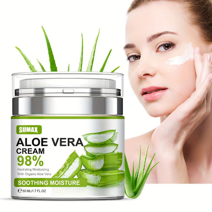 🌿💧 1.69oz Aloe Vera Moisturizing Cream ✨ – 96% Pure Aloe Vera 🍃, Deep Hydration & Nourishment 🌸, Fights Dryness 🛡️, Daily Skincare for Men 👨 & Women 👩