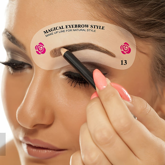 24 Styles Eyebrow Shaping Stencils Kit ✨👩 | Grooming Tool for Women 💖 | Perfect for Beauty, Makeup & Brow Modeling 🎯💄