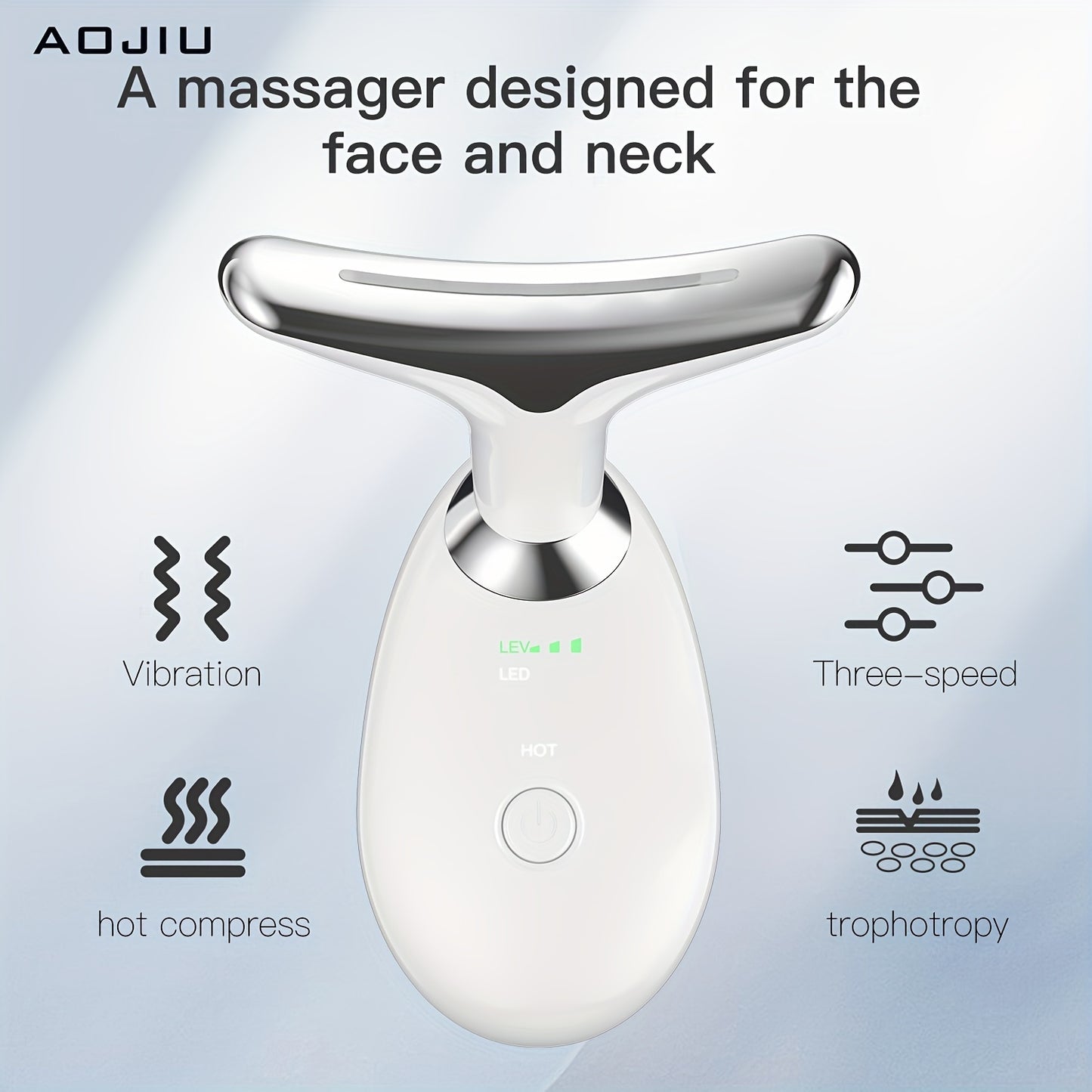 🏠 AOJIU Home Face & Neck Massage Tool 💆‍♀️ Face Massager 🔄 Three Modes 🔥 Heating Mode 🌸 Skin Care 💖 Facial Device 👜 Portable Beauty Instrument 🎁 Girl Gift 🛁 Home Spa Massager ✨
