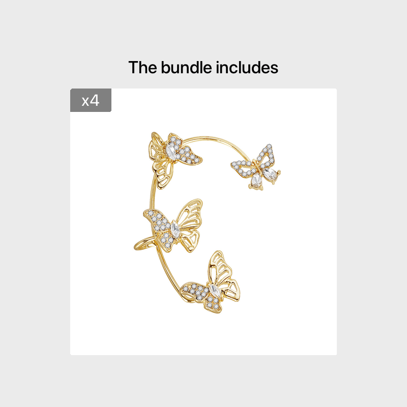 Butterfly Gemstone Ear Cuffs – No Piercing