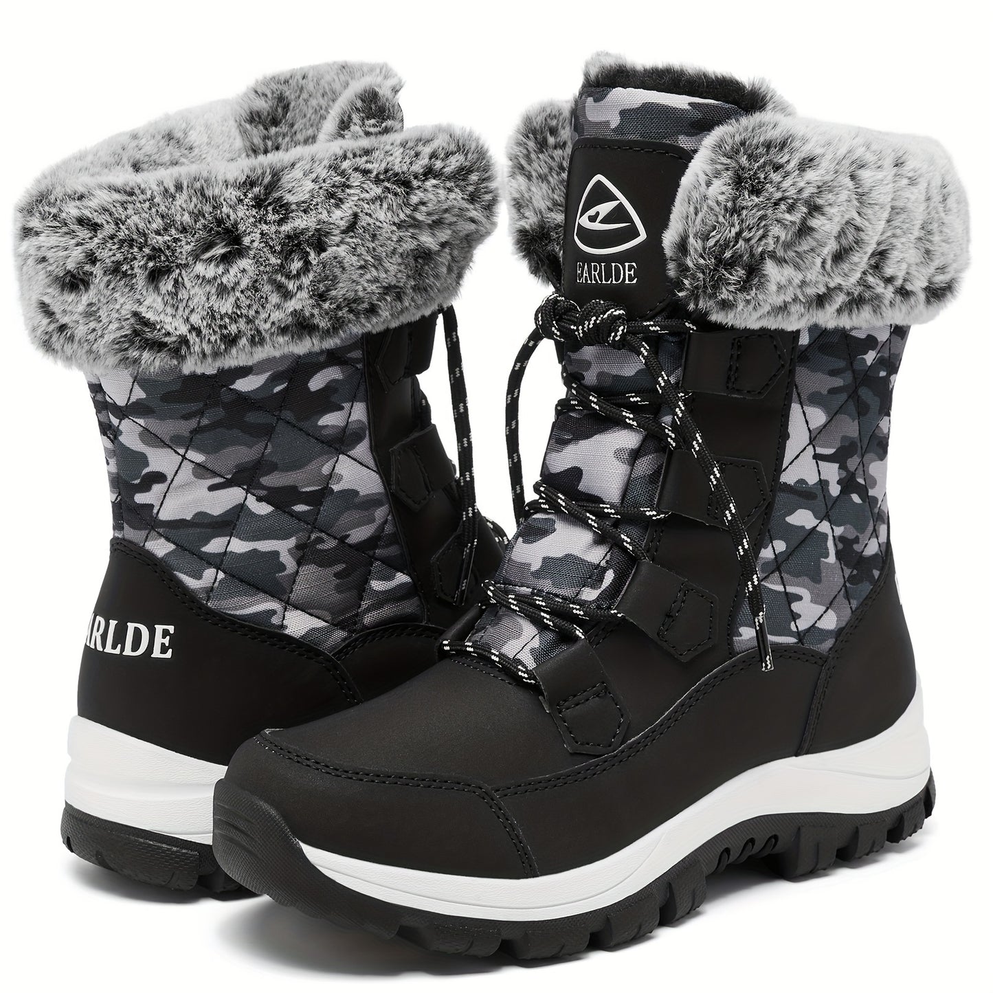Women’s Winter Snow Boots – Non-Slip Rubber Sole, Cushioned Insole, Mid-Calf Waterproof Boots