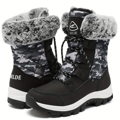 Women’s Winter Snow Boots – Non-Slip Rubber Sole, Cushioned Insole, Mid-Calf Waterproof Boots
