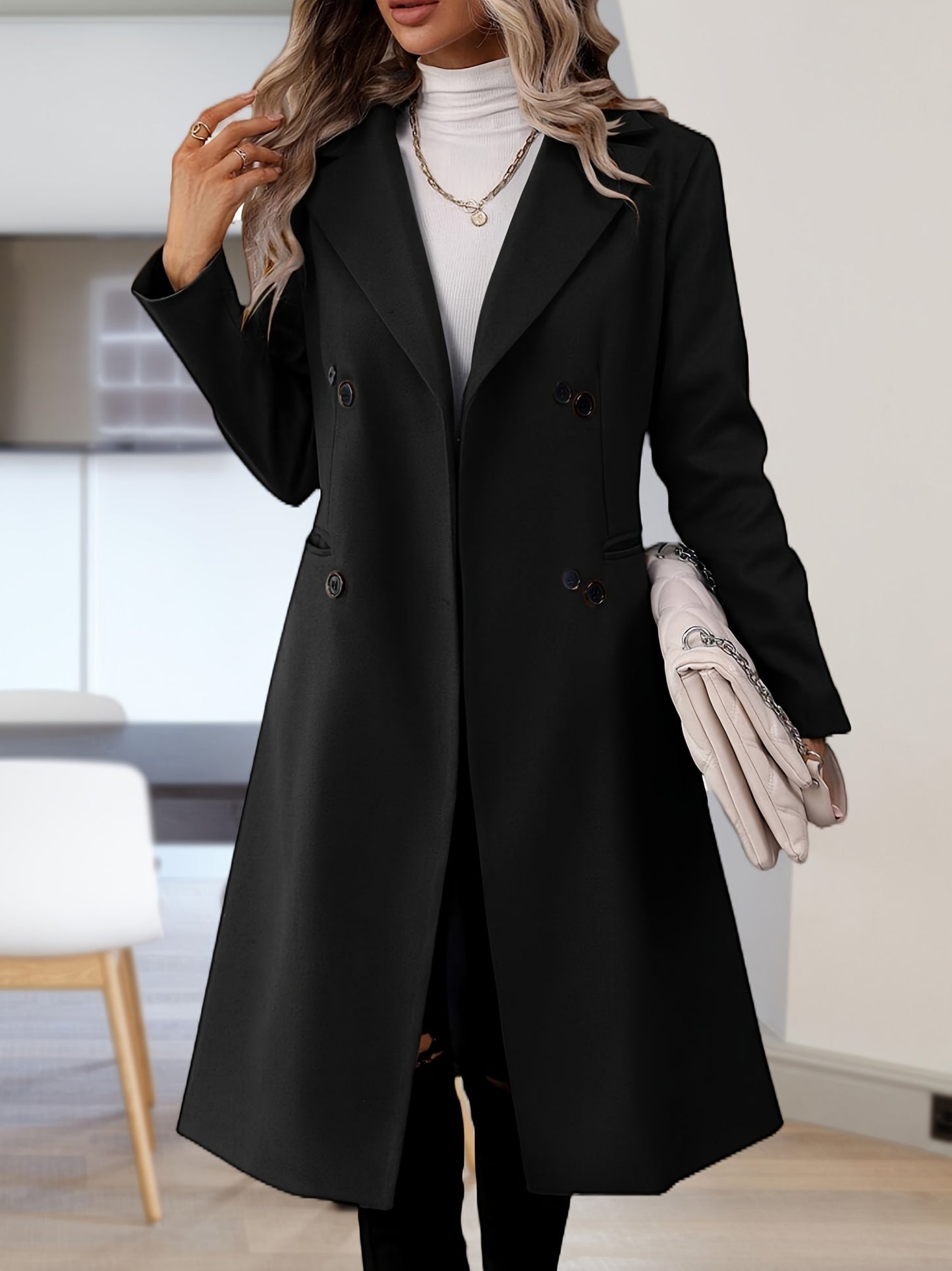 Women’s Long Double-Breasted Winter Coat 🧥✨