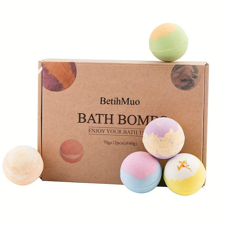 🛁 12-Pack Aromatherapy Bath Bombs ✨ – Assorted Fragrances 🌸🌿, Fizzy Spa Bath Balls 💥, Relaxing Soak & Skincare 🛀, Perfect Gift Set 🎁